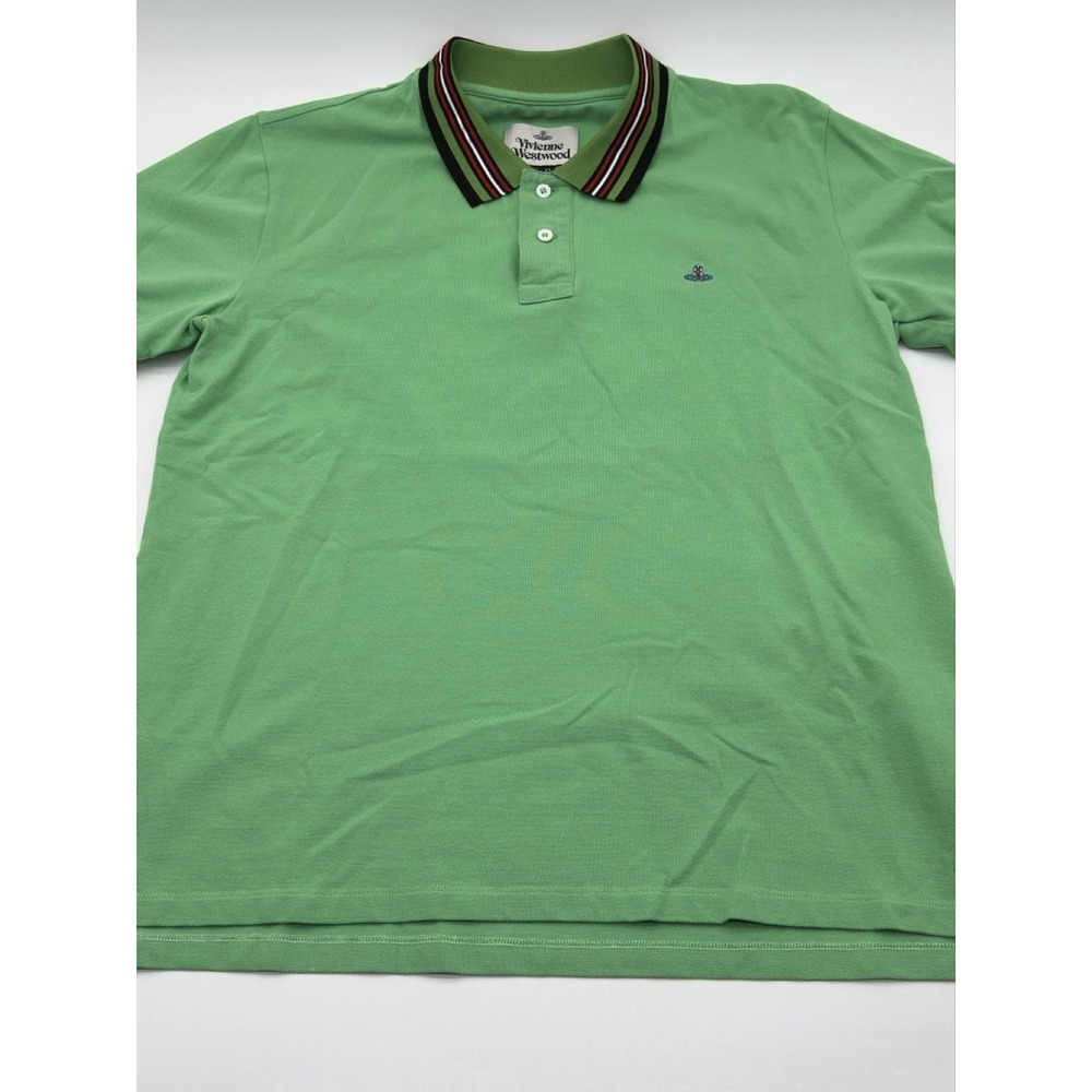 Vivienne Westwood Men's Short Sleeve‎ Green Polo T-Shirt Size X Large Cotton